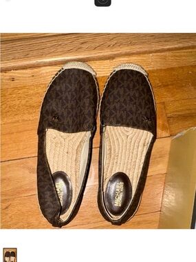 Michael Kors Dark Brown Logo Espadrille Slip-Ons